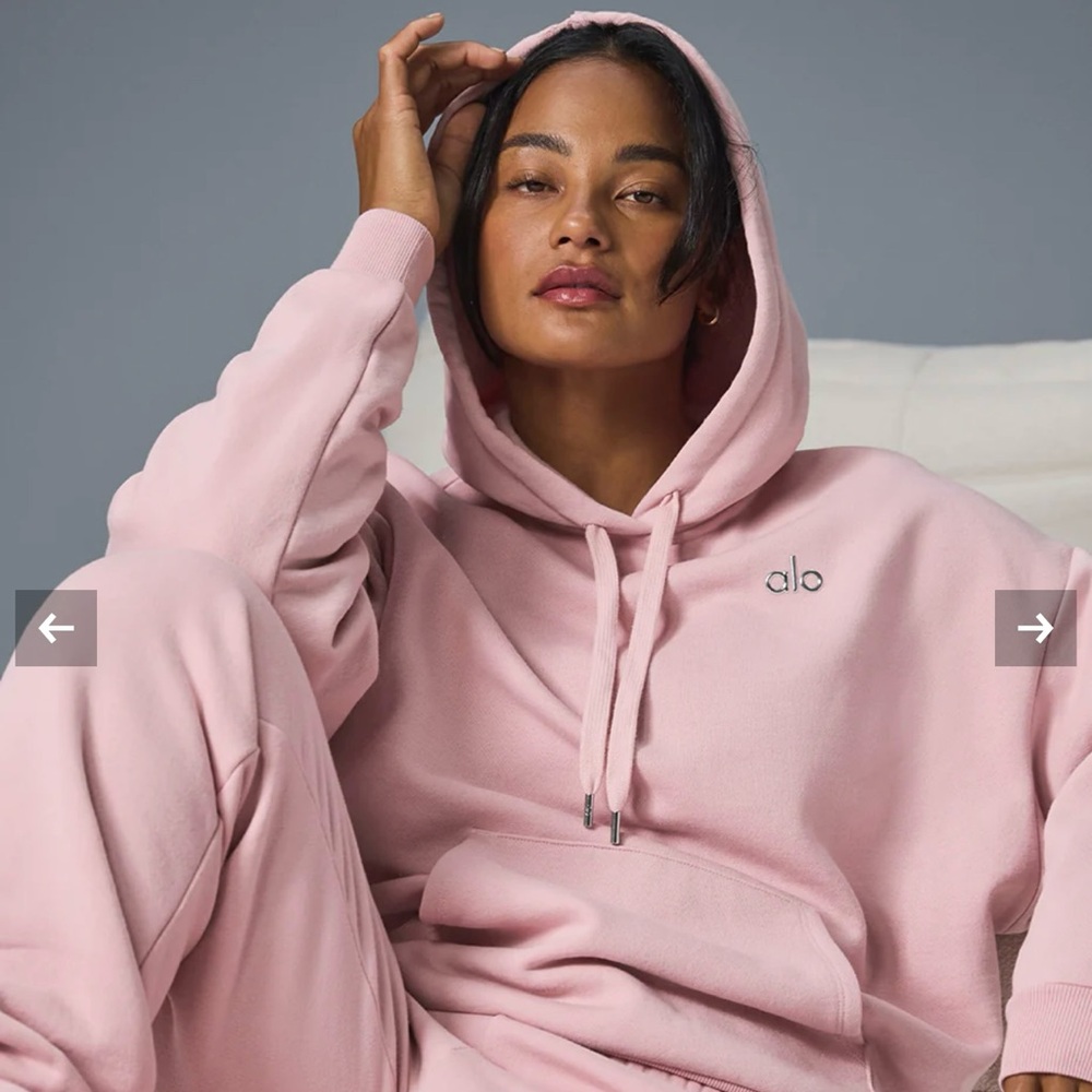 New!! ALO ACCOLADE HOODIE BALLET PINK size Large